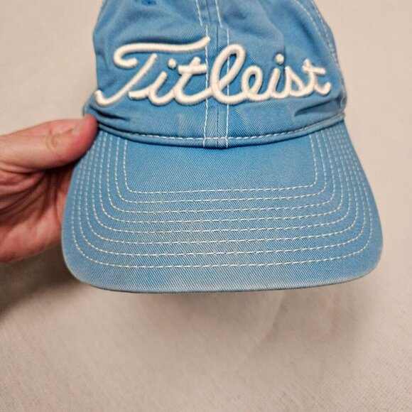 Titleist Women's Light Blue FootJoy FJ Pro V1‎ Golf Hat Distressed Faded Look - Picture 4 of 13